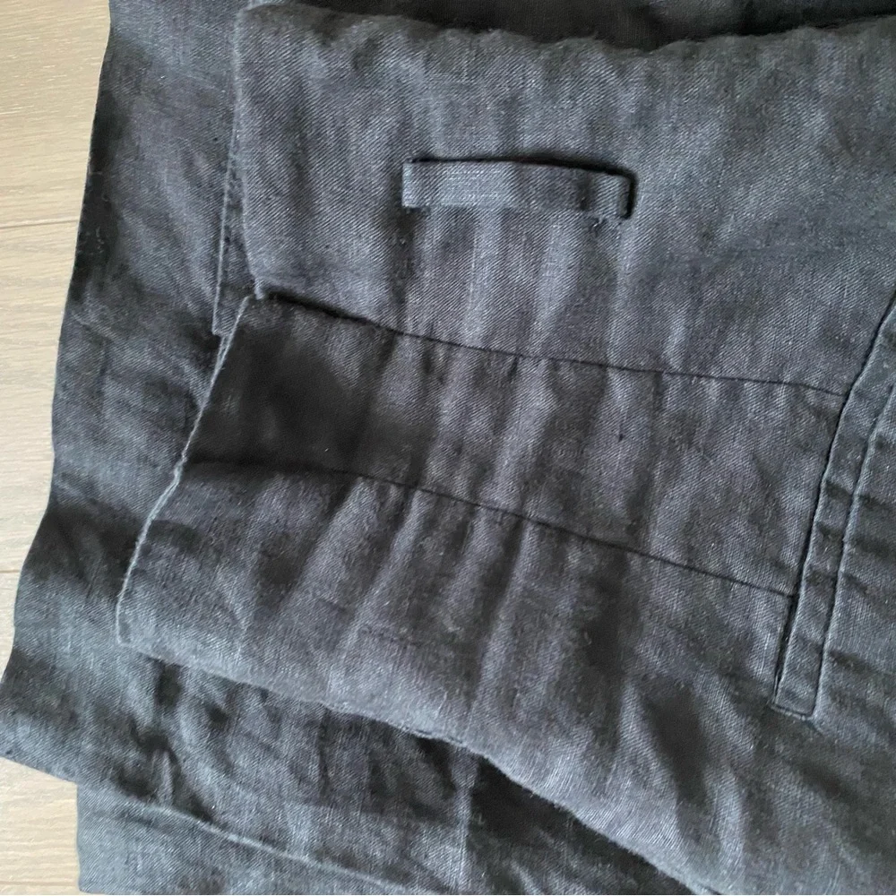 Zara Black High-Waist Paperbag Wide-Leg Pants - Picture 7 of 7